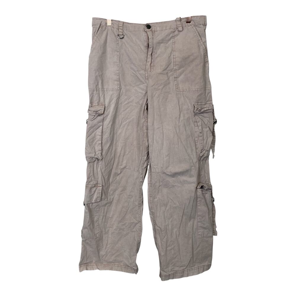 Rachel Paige Women Pale Pink Cargo Pants Cotton Blend Multiple Pockets Size M